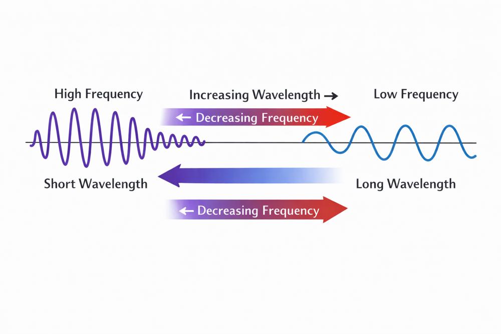 Figure 3. Frequency and Wavelength Behavior