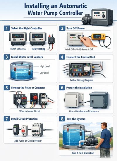 Figure 12. Installing an Automatic Water Pump Controller