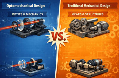 Figure 6. Optomechanical Design vs. Traditional Mechanical Design