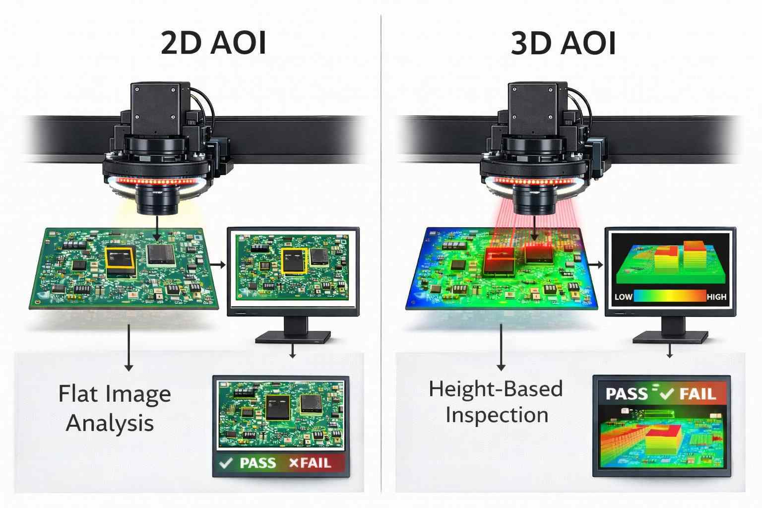 Figure 4. Comparison 2D vs 3D AOI
