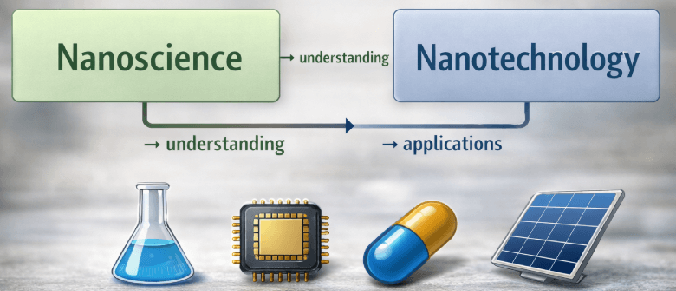 Figure 2. Nanoscience vs Nanotechnology