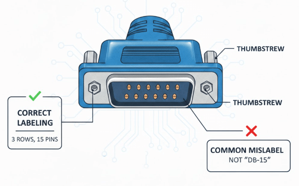 Figure 2. Correct Names for the 15-Pin VGA Connector