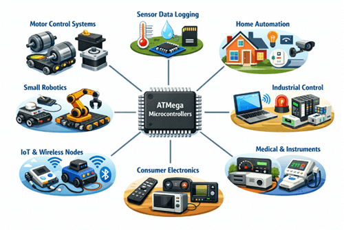 Figure 12. Applications of ATmega Microcontrollers