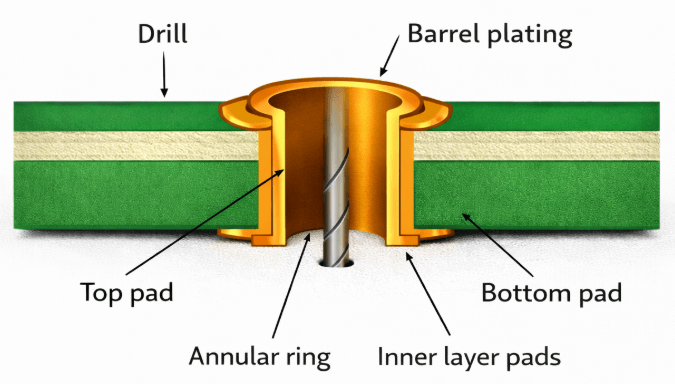 Figure 3. Parts of a Through-Hole Padstack