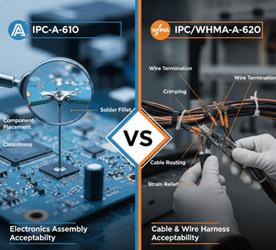 Figure 7. IPC-A-610 vs IPC/WHMA-A-620