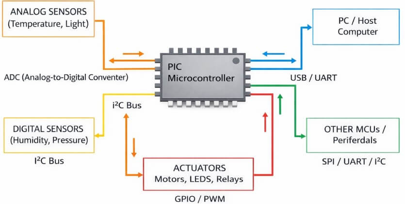Figure 7. Communication Interfaces in PIC Microcontrollers