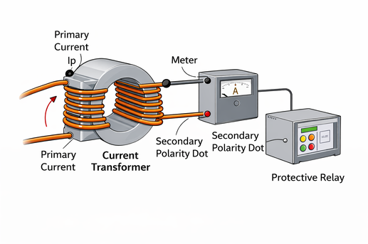 Figure 5. Dot Convention in Measurement and Protection