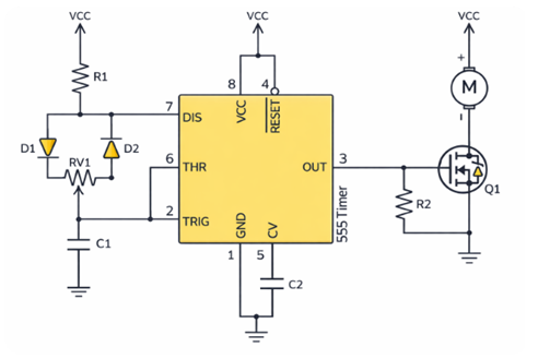 Figure 3. 555 PWM Circuit Diagram