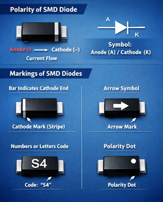Figure 11. Polarity and Markings of SMD Diodes