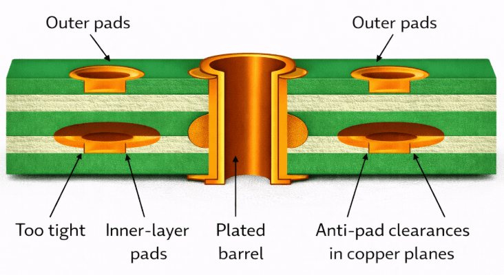 Figure 5. Padstack Planning for Through-Hole Pads