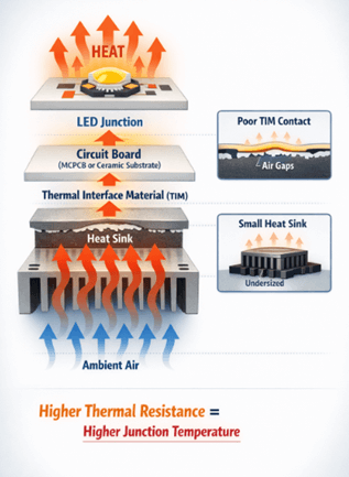 Figure 2. How Heat Moves Through an LED System