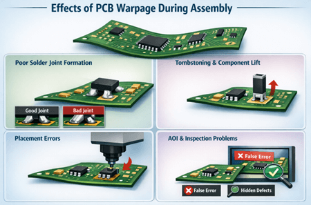 Figure 4. Effects of PCB Warpage During Assembly