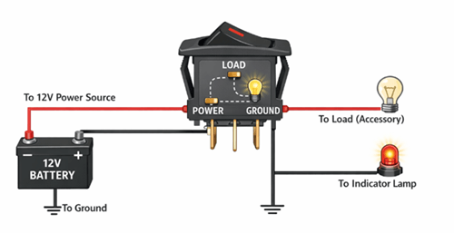 Figure 12. Rocker Switch Wiring Diagram