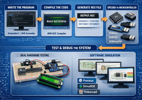 Figure 5. ATmega Development Workflow and Programming Tools