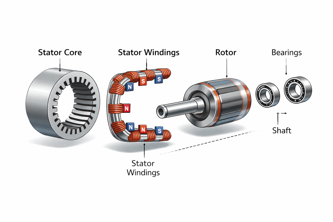 Figure 3. Stator and Rotor Construction 