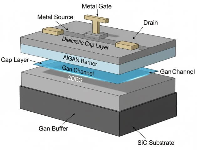 Figure 3. Layer Structure in HEMTs and HEM FETs
