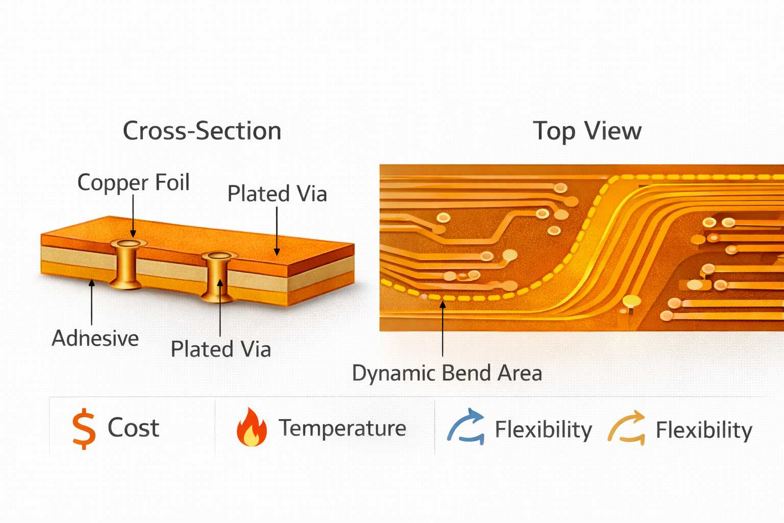 Figure 5. Copper and Vias in Flexible PCBs