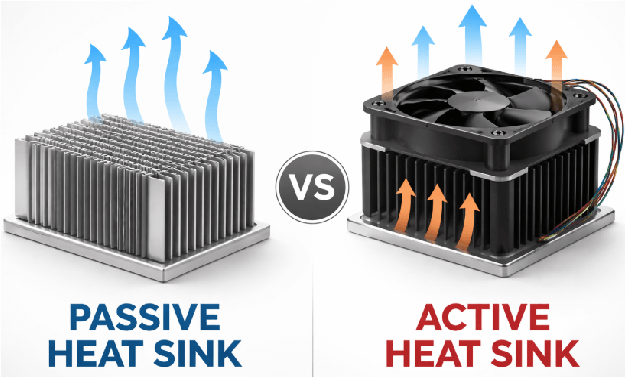 Figure 2. Passive and Active Cooling for Heat Sinks