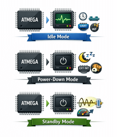 Figure 4. Power Modes of ATmega Microcontrollers